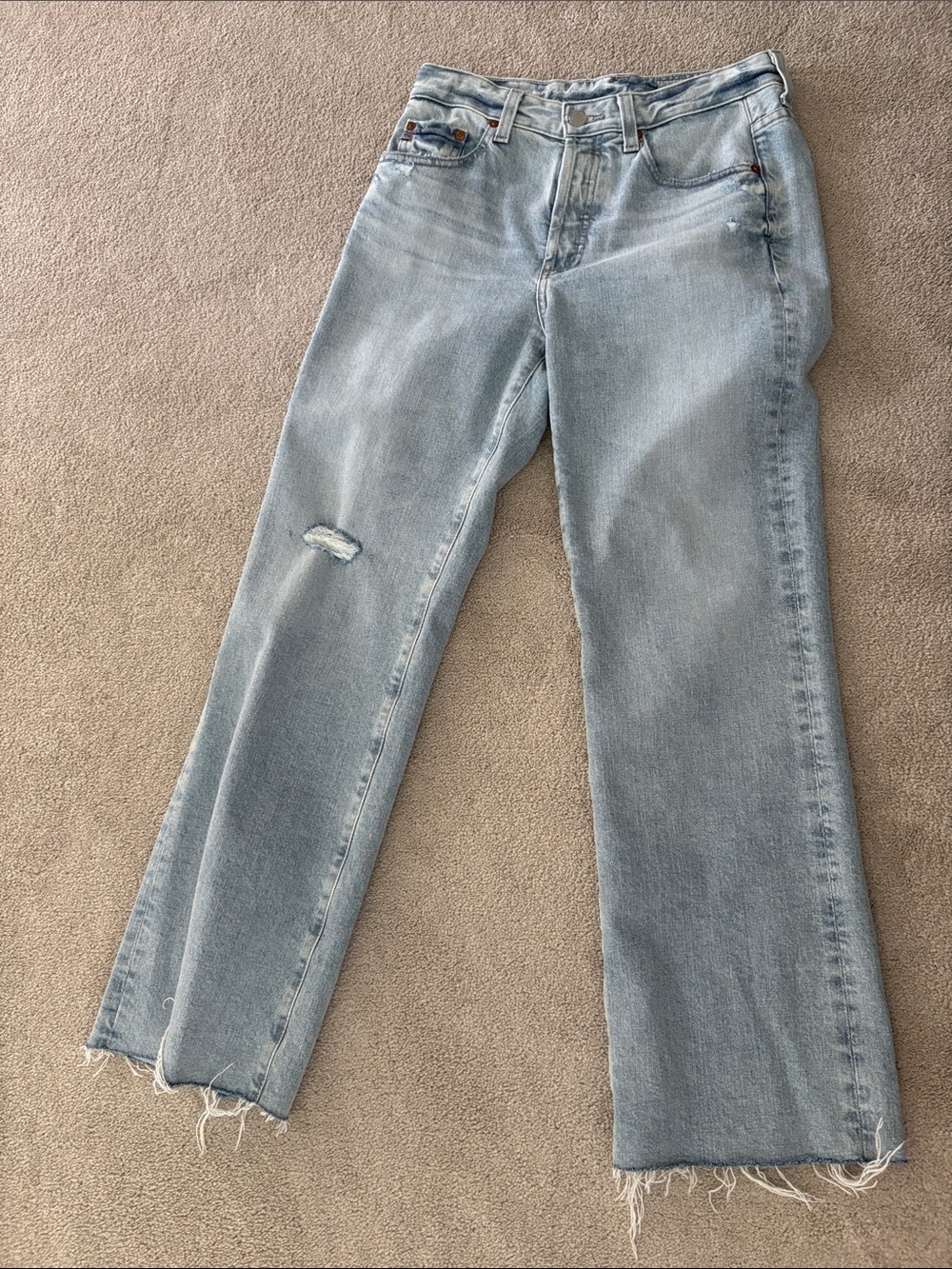 AG Adriano Goldschmied Light Blue Straight Leg Jeans